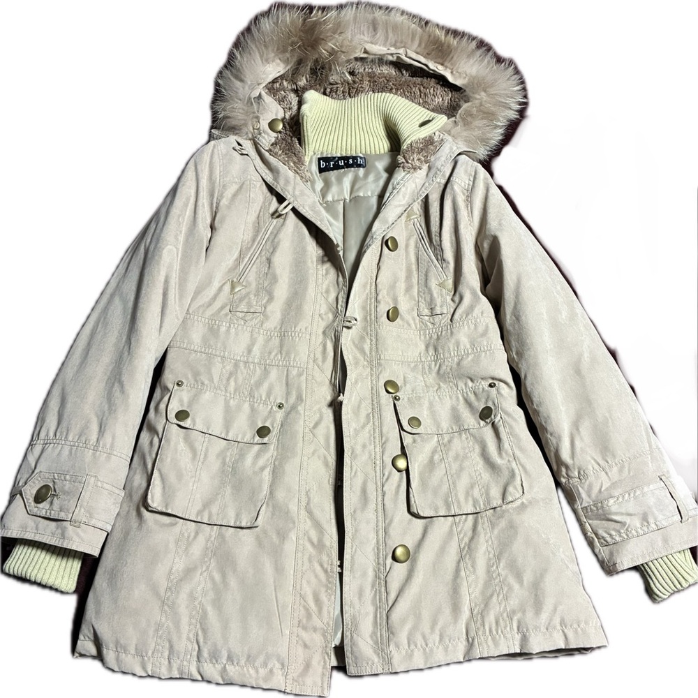 B.R.U.S.H | Faux Fur Trim Hooded Winter Parka Coat |
Size 2 (Approx. US Small)